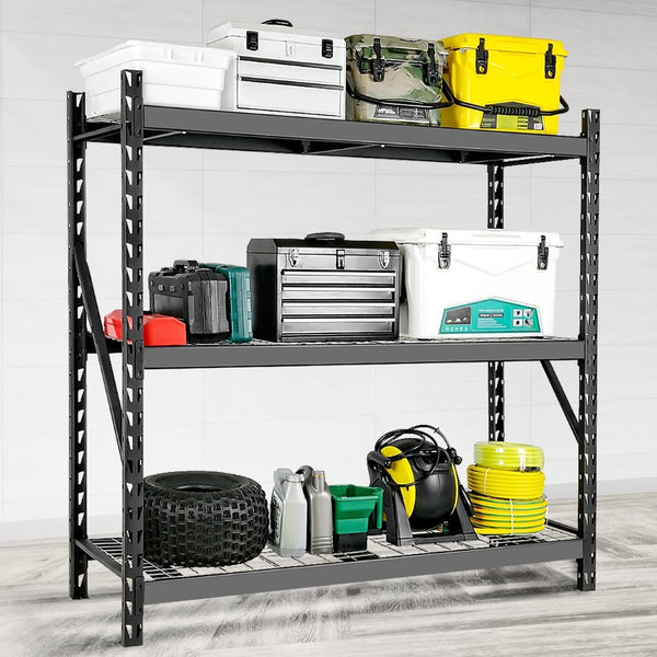 English Elm Garage Steel Mesh Shelving Unit 3 Tier Industrial Storage Rack with 6000 Lb Capacity ET309759BBB