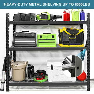 English Elm Garage Steel Mesh Shelving Unit 3 Tier Industrial Storage Rack with 6000 Lb Capacity ET309759BBB