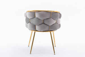 English Elm Luxury Velvet Accent Chairs Set of 2 with Gold Legs for Bedroom or Vanity Gray W1170109318