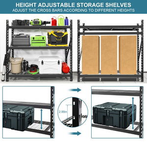 English Elm Garage Steel Mesh Shelving Unit 3 Tier Industrial Storage Rack with 6000 Lb Capacity ET309759BBB