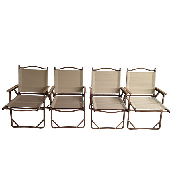 English Elm Comfy Portable Folding Chairs Set Of 4 - Lightweight Aluminum Frame With Stylish Armrests For Travel W495107781