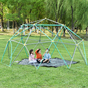 English Elm 13ft Geometric Climbing Dome Outdoor Play Structure Powder Coated Steel Holds 1000 Lbs Green,Silver N710SK1113F