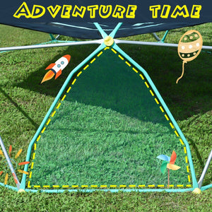 English Elm 13ft Geodesic Dome Climber with Hammock Powder Coated Steel Backyard Play Structure Green MS306993AAF