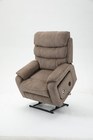 English Elm Lounge Power Lift Recliner with Massage Heat and Full Flat Recline for Living Room W547S00063