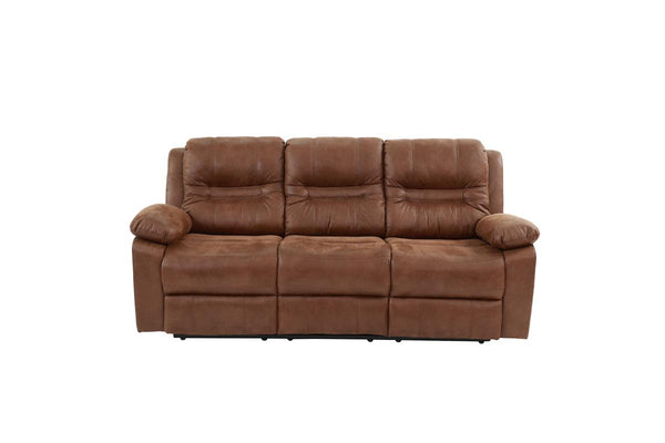English Elm 1pc Dark Brown Motion Sofa with Breathable Leatherette, Pillow-Top Arms & Metal Recliners, 86" B01149891