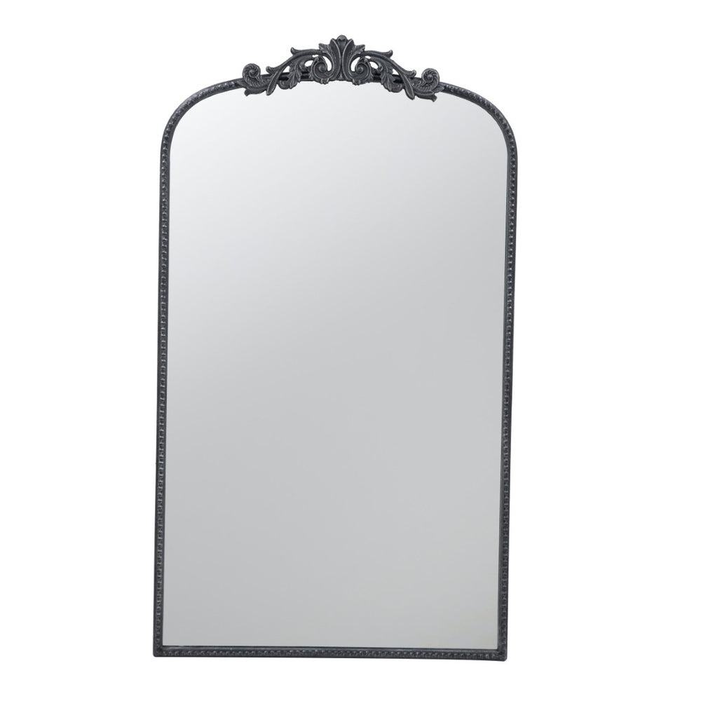 English Elm 24" X 36" Matte Gold Iron Baroque Floral Wall Mirror for Entryway or Bathroom W2078123593
