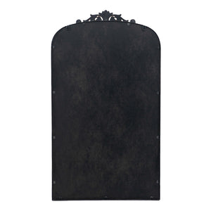 English Elm 24" X 36" Matte Gold Iron Baroque Floral Wall Mirror for Entryway or Bathroom W2078123593