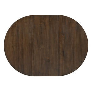 English Elm Trexm Mid-century Extendable Round Dining Set Acacia Veneer Table Four Tufted Chairs ST000094AAD