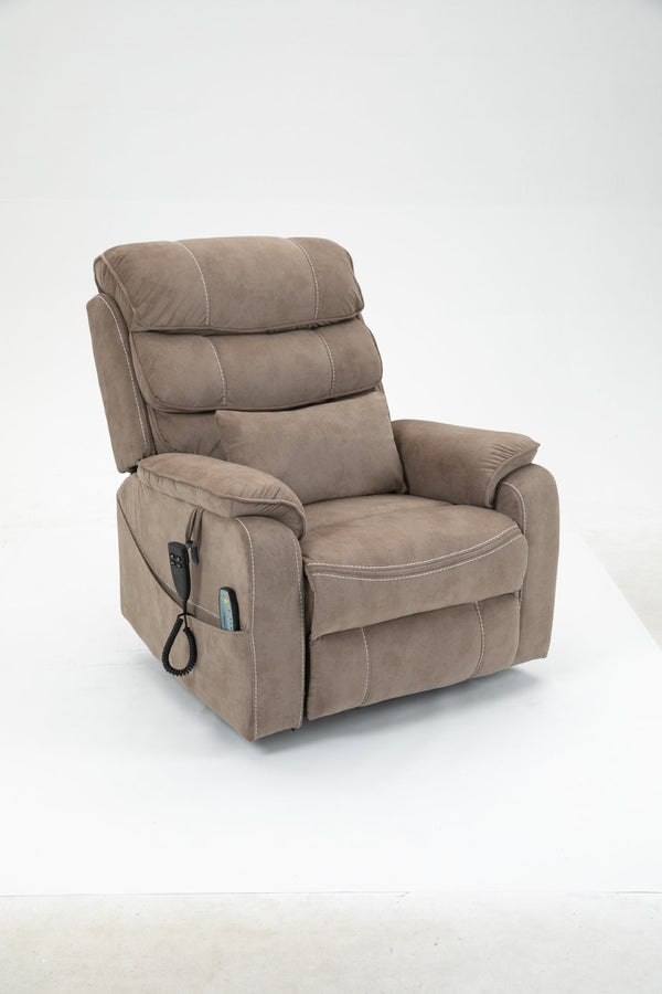 English Elm Lounge Power Lift Recliner with Massage Heat and Full Flat Recline for Living Room W547S00063