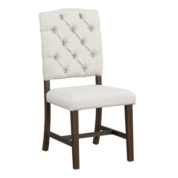 English Elm Trexm Mid-century Extendable Round Dining Set Acacia Veneer Table Four Tufted Chairs ST000094AAD