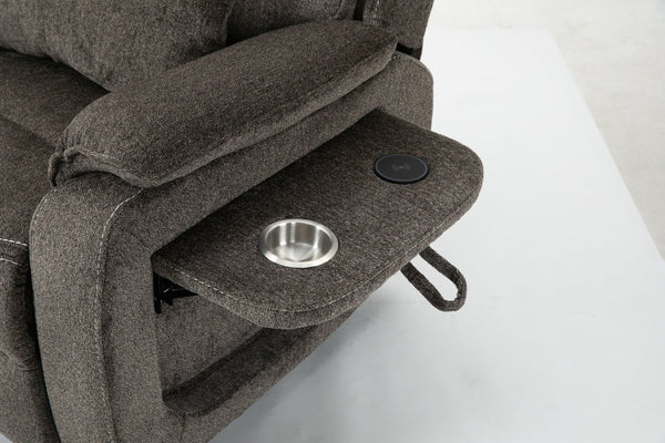 English Elm Lounge Power Lift Recliner with Massage Heat and Full Flat Recline for Living Room W547S00064