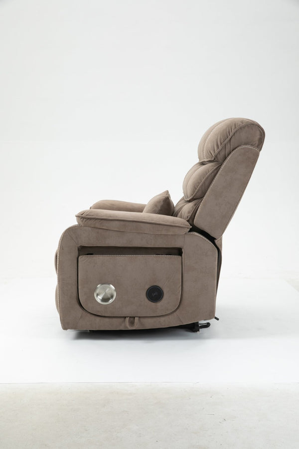 English Elm Lounge Power Lift Recliner with Massage Heat and Full Flat Recline for Living Room W547S00063