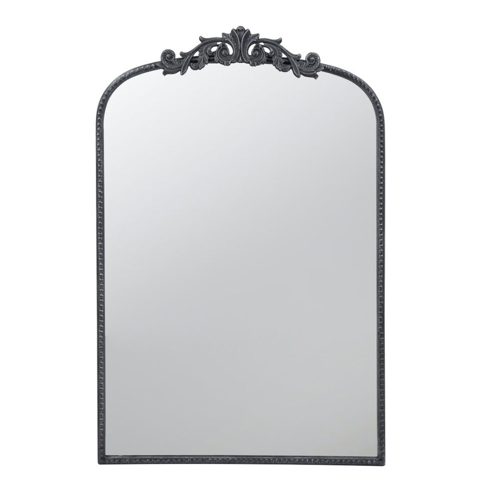 English Elm 24" X 36" Matte Gold Iron Baroque Floral Wall Mirror for Entryway or Bathroom W2078123591