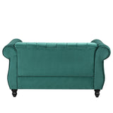 English Elm 51" Modern Sofa Dutch Fluff Upholstered Sofa With Solid Wood Legs, Buttoned Tufted Backrest,Green