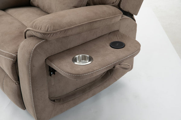 English Elm Lounge Power Lift Recliner with Massage Heat and Full Flat Recline for Living Room W547S00063