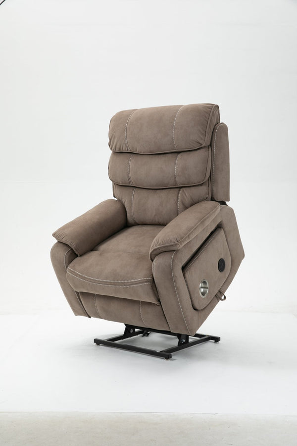 English Elm Lounge Power Lift Recliner with Massage Heat and Full Flat Recline for Living Room W547S00063