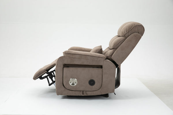 English Elm Lounge Power Lift Recliner with Massage Heat and Full Flat Recline for Living Room W547S00063