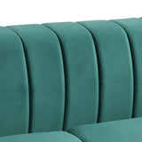 English Elm 82.5" Modern Sofa Dutch Fluff Upholstered Sofa With Solid Wood Legs, Buttoned Tufted Backrest,Green