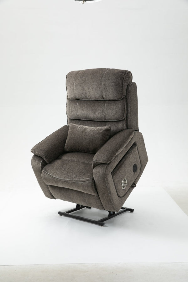 English Elm Lounge Power Lift Recliner with Massage Heat and Full Flat Recline for Living Room W547S00064