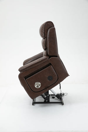English Elm Lounge Power Lift Recliner with Massage Heat and Full Flat Recline for Living Room W547S00062