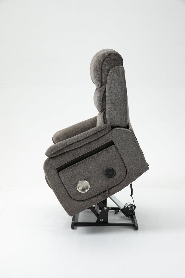 English Elm Lounge Power Lift Recliner with Massage Heat and Full Flat Recline for Living Room W547S00064