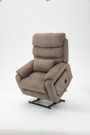 English Elm Lounge Power Lift Recliner with Massage Heat and Full Flat Recline for Living Room W547S00063