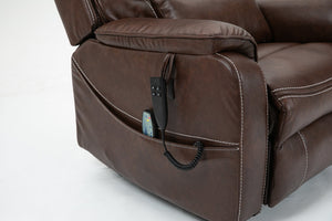 English Elm Lounge Power Lift Recliner with Massage Heat and Full Flat Recline for Living Room W547S00062