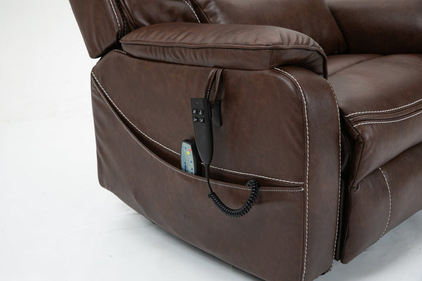 English Elm Lounge Power Lift Recliner with Massage Heat and Full Flat Recline for Living Room W547S00062
