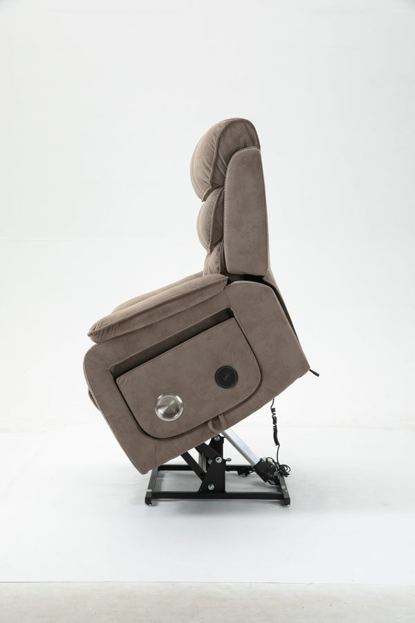 English Elm Lounge Power Lift Recliner with Massage Heat and Full Flat Recline for Living Room W547S00063