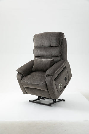 English Elm Lounge Power Lift Recliner with Massage Heat and Full Flat Recline for Living Room W547S00064