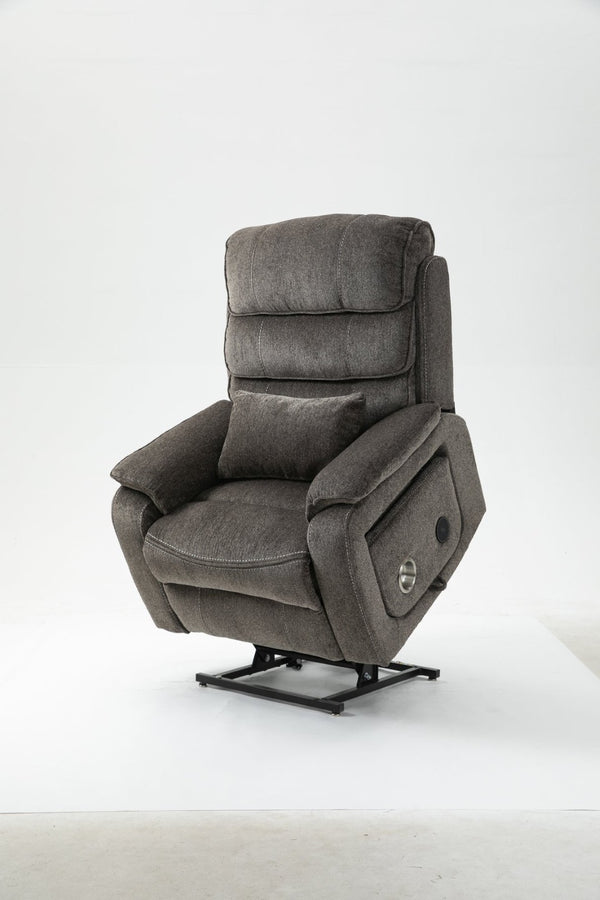 English Elm Lounge Power Lift Recliner with Massage Heat and Full Flat Recline for Living Room W547S00064