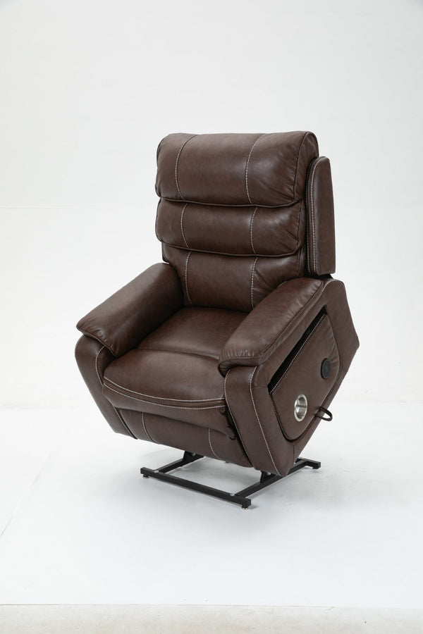 English Elm Lounge Power Lift Recliner with Massage Heat and Full Flat Recline for Living Room W547S00062