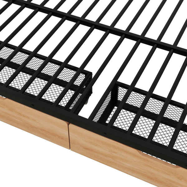 English Elm Metal Full Size Convertible Bunk Bed with 2 Drawers, Black – Space-Saving Sturdy Metal Frame, Ladder, 450lb Upper Capacity, Modern Design GX001518AAB