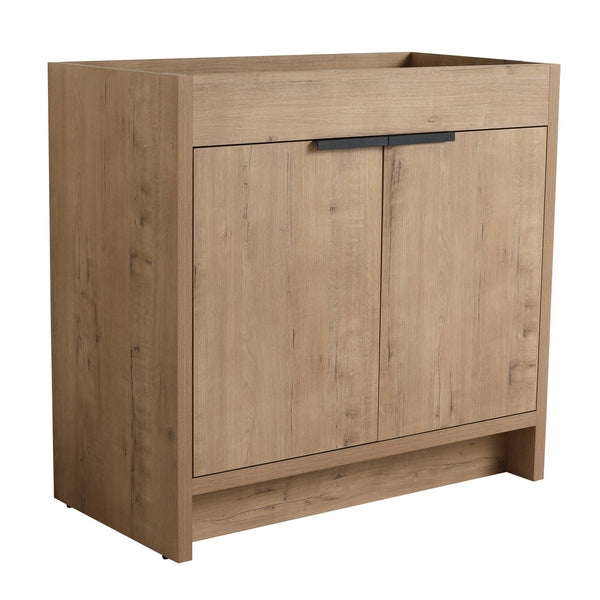 English Elm 36" Freestanding Bathroom Vanity Cabinet with Adjustable Shelf, Soft-Close Doors & Metal Handles, Water-Resistant Plywood Finish W999113510