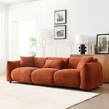 Orange Mid Century Modern 3-Seater Sofa, Sturdy & Comfy, Easy Assembly