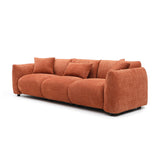 English Elm Mid Century Modern Couch 3-Seater Sofa For Living Room, Bedroom. Orange