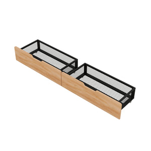 English Elm Metal Full Size Convertible Bunk Bed with 2 Drawers, Black – Space-Saving Sturdy Metal Frame, Ladder, 450lb Upper Capacity, Modern Design GX001518AAB