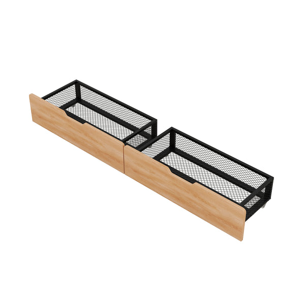 English Elm Metal Full Size Convertible Bunk Bed with 2 Drawers, Black – Space-Saving Sturdy Metal Frame, Ladder, 450lb Upper Capacity, Modern Design GX001518AAB