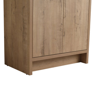 English Elm 30" Freestanding Vanity Cabinet Only, 2 Soft-Close Doors, Adjustable Shelf, Eco Plywood, Water-Resistant Finish W999113509