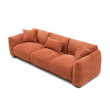 English Elm Mid Century Modern Couch 3-Seater Sofa For Living Room, Bedroom. Orange