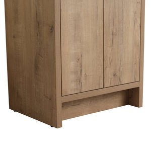English Elm 24" Freestanding Bathroom Vanity Cabinet Only, 2 Soft-Close Doors, Eco Plywood, Water-Resistant Melamine W999113508