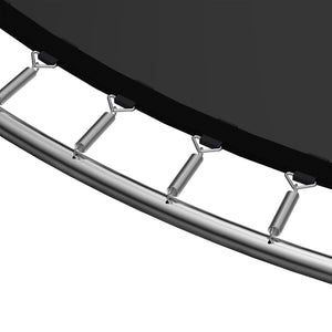 English Elm 14ft Trampoline with Curved Pole Enclosure Net Galvanized Frame and Safety Ladder W285P236466