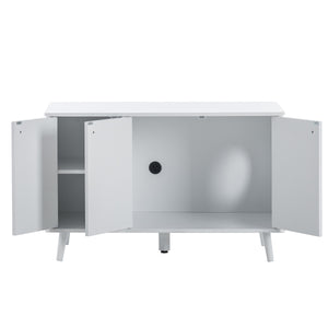 English Elm Litter Box Enclosure - Stylish Cat Washroom Storage Bench With Hidden Plug & 3 Doors, Black-Walnut W42090258