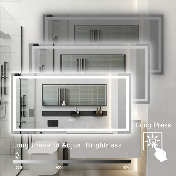 English Elm (Same 72"×36" LED Mirror Light Bathroom — 77×38 Anti-Fog LED Vanity Mirror, Dimmable, Color-Temp Memory W1340P189822