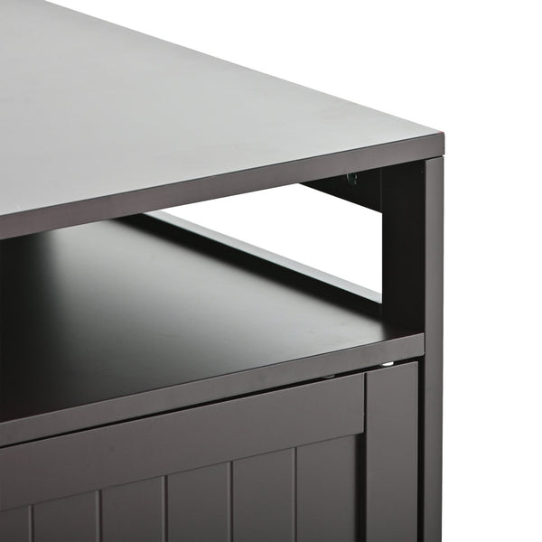 English Elm Litter Box Enclosure Grey - Durable Carb P2 Wood Cat Litter House with Hidden Plug, Storage Bench W42090263