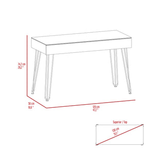 English Elm Baxter Compact Industrial Desk With Mahogany Finish, Open Shelf, And Sturdy Metal Legs For Modern Spaces B200S00029