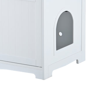 English Elm Litter Box Enclosure - Stylish Cat Furniture With Hidden Plug, Dual Doors & Ample Storage For Pets W42090259