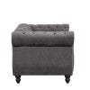 English Elm 60" Modern Sofa Dutch Plush Upholstered Sofa, Solid Wood Legs, Buttoned Tufted Backrest, Gray