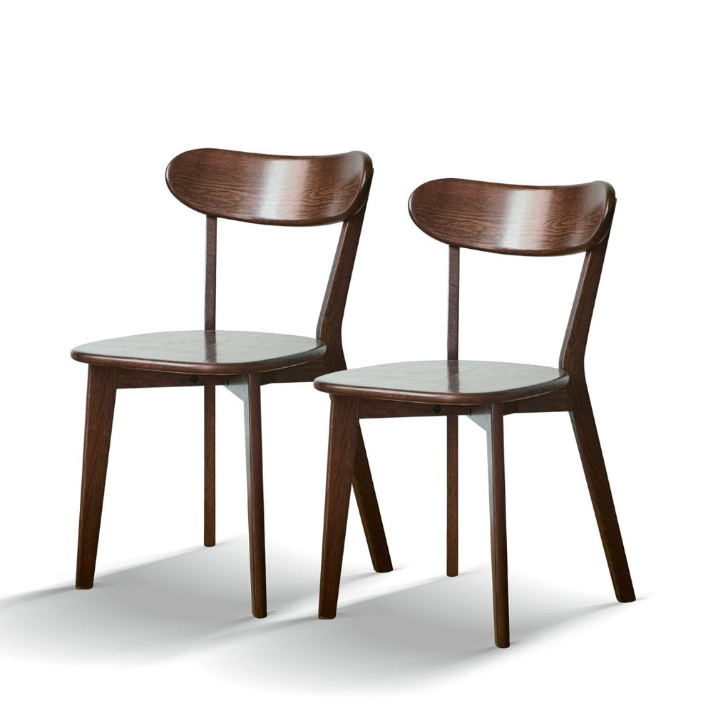 English Elm (set of 2) Solid Oak Dining Chairs Fas Grade Hardwood Curved Back Natural Finish W1283P143272
