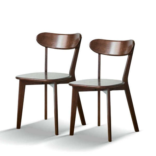 English Elm (set of 2) Solid Oak Dining Chairs Fas Grade Hardwood Curved Back Natural Finish W1283P143272